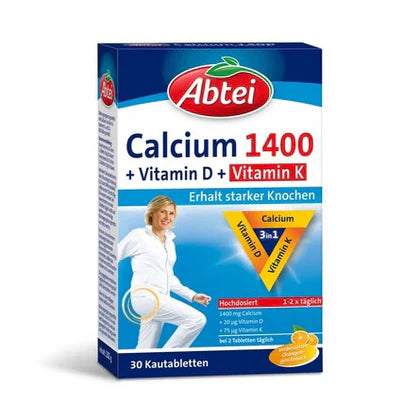 Abtei Calcium 1400 + Vitamin D + Vitamin K – Nahrungsergänzung für starke Knochen und Muskeln bei bester-kauf.ch