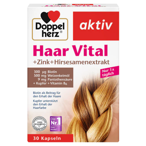 Doppelherz Haar Vital mit Zink und Hirsesamenextrakt – Biotin, Kupfer und Vitamin B6 für gesunde, kräftige Haare bei bester-kauf.ch