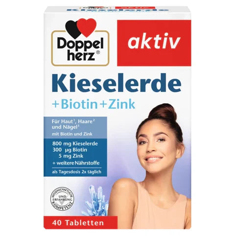 Doppelherz Kieselerde + Biotin + Zink Tabletten – für Haut, Haare und Nägel, stärkt Struktur und Glanz, erhältlich bei bester-kauf.ch