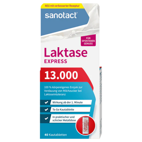 Sanotact Laktase Express 13.000 Packung mit 40 Kautabletten gegen Laktoseintoleranz. Blog von bester-kauf.ch