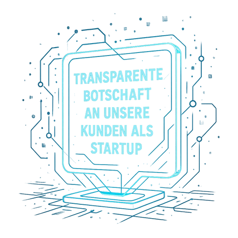 transparente Botschaft an unsere Kunden als Startup