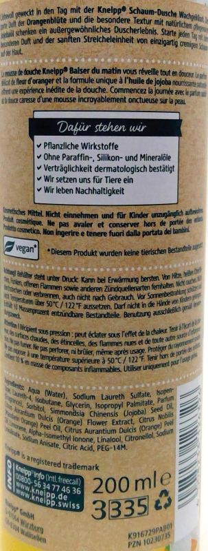 Schaum Dusche 200ml Wachgeküsst - bester-kauf.ch Kneipp
