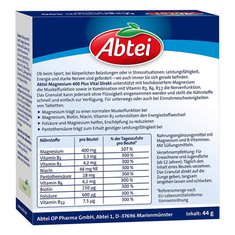 bester-kauf.ch Magnesium 400 Plus Direkt Abtei Nahrungsergänzung