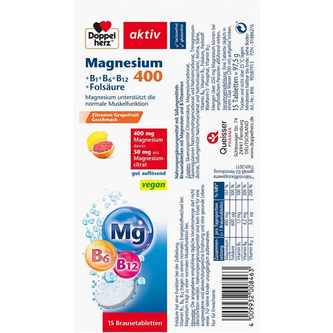 Magnesium 400 B-Komplex Brausetabletten - bester-kauf.ch Doppelherz
