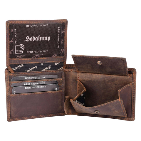 Hodalump Geldbörse mit Steinbock im Hunter-Vintage Look Geldbeutel Herren Hodalump & Ratschkatl
