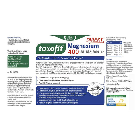 bester-kauf.ch Taxofit Magnesium 400 Taxofit Nahrungsergänzung
