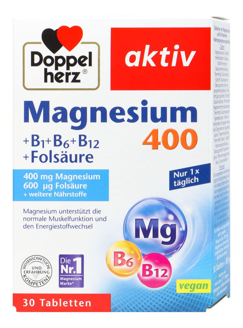 Doppelherz Magnesium 400 + B1 + B6 + Folsäure – Energie und Vitalität bester-kauf.ch News Schweiz