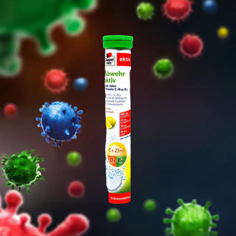Doppelherz Abwehr Aktiv Zink + Selen + Vitamin C + B12 + D3 Brausetabletten – zur Unterstützung des Immunsystems mit Zitronengeschmack. Blog von bester-kauf.ch
