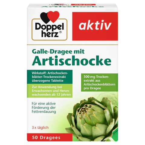 Doppelherz Galle-Dragee mit Artischocke – unterstützt die Fettverdauung mit 300 mg Artischockenblätter-Trockenextrakt bei bester-kauf.ch