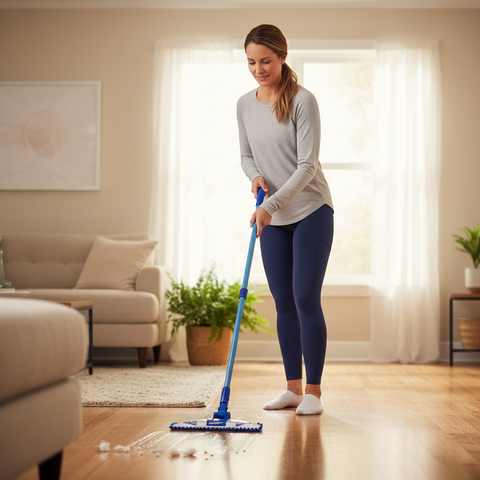  Frau die einen Swiffer benutzt, Blog News bester-kauf.ch