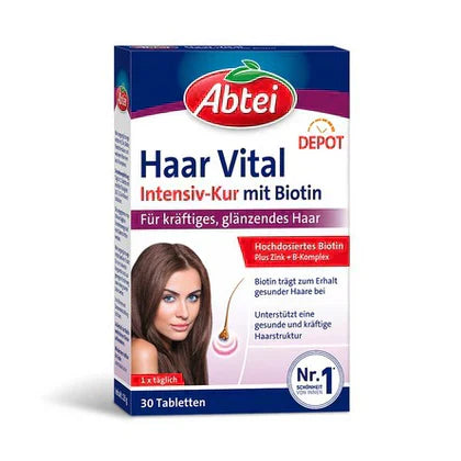 Abtei Haar Vital Intensiv-Kur mit Biotin – Nahrungsergänzung für kräftiges, glänzendes Haar bei bester-kauf.ch