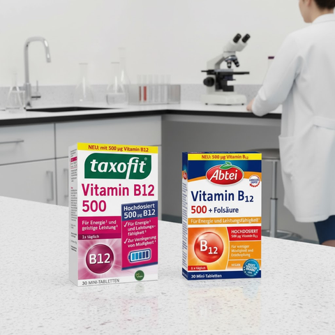 Fachvergleich – Abtei Vitamin B12 Plus Folsäure vs Taxofit Vitamin B12 450 Ratgeber Blog bester-kauf.ch