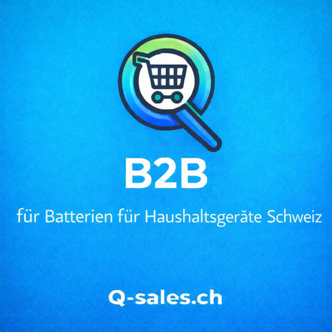 B2B Beschaffung von Batterien für Haushaltsgeräte in der Schweiz – symbolische Darstellung für professionellen Einkauf, Grosshandel und Geschäftskunden bei Q-Sales. Mehr unter q-sales.ch ein Tochterunternehmen von bester-kauf.ch