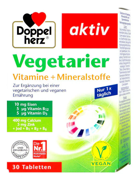 Doppelherz Vegetarier Vitamine + Mineralstoffe – 30 Tabletten für vegetarische und vegane Ernährung. Blog von bester-kauf.ch