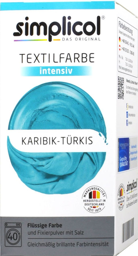 bester-kauf.ch Simplicol Intensiv Textilfarbe Karibik-Türkis Simplicol   Textilfarbe