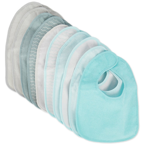 10er Set Lätzchen teal/slate