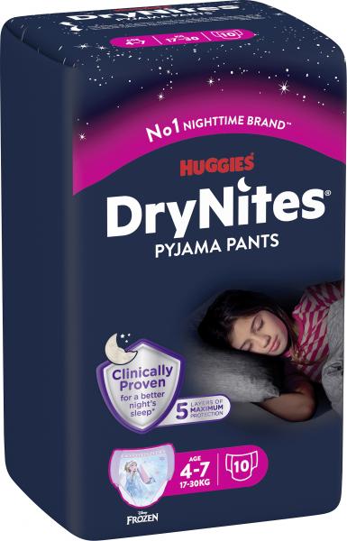 Huggies DryNites Girl 4–7 yrs, Nachtunterwäsche zur Anwendung beim Schlafen von Kindern