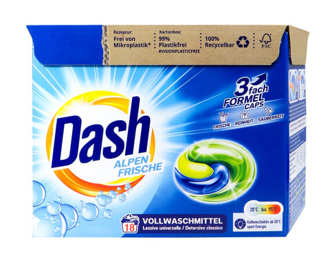 bester-kauf.ch Dash 3in1 Caps Alpen Frische Vollwaschmittel 18WL Dash   Aufbewahrung & Reinigungsmittel