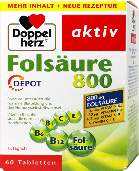   Doppelherz Folsäure 800 + B6 + B12 + C + E bester-kauf.ch