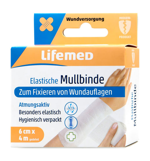 bester-kauf.ch Elastische Mullbinde 4 m x 6 cm Lifemed   Hausapotheke & Verbandsstoffe