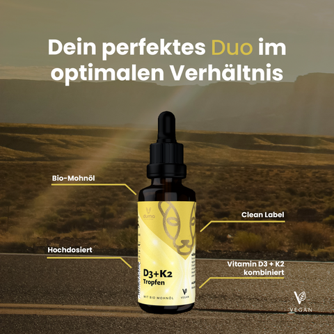 Vitamin D3/K2Vital MK7 Tropfen mit BIO Mohnöl - bester-kauf.ch  