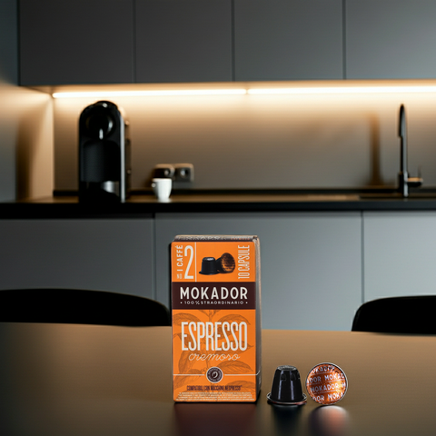 Mokador Cremoso 100 Nespresso kompatible Kapseln – Samtiger Espresso-Genuss bei kaffeegeniesser.ch.