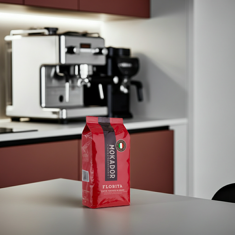 Mokador Florita 1kg: Ganze Bohnen für einen leichten, aber körperreichen Espresso ohne Bitterstoffe.