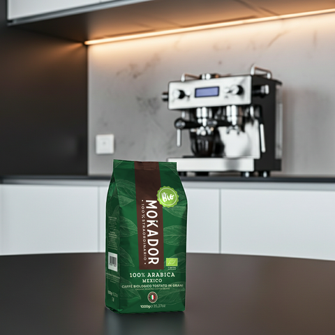 Bio Kaffee 1kg kaufen: Mokador 100% Arabica Mexico – magenfreundlich und säurearm dank Langzeitröstung.