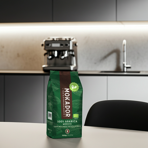Nachhaltiger Kaffee 1kg: Mokador Mexico Bio ganze Bohnen mit Nuancen von Zitrusfrüchten und Schokolade.