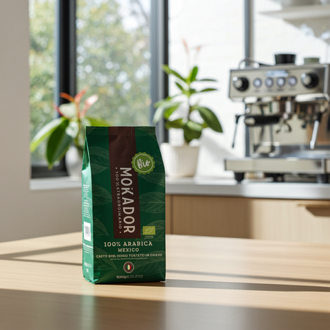 Mokador Mexico Bio 1000g: Zertifizierte Kaffeebohnen mit vollem Körper und elegantem Abgang für das Büro.