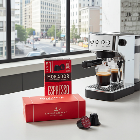 Sparen und Geniessen: 100 Mokador Aromatico Kapseln – Ihr Vorrat für erstklassigen italienischen Kaffee.