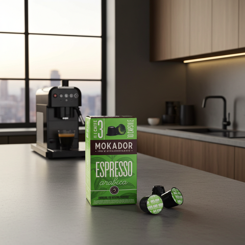 Mokador 100% Arabica: Elegantes Aroma mit floralen Noten – 100 Nespresso kompatible Kapseln.