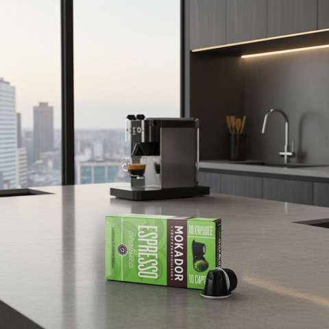 1. Fokus: Sensorik & Profil
Mokador 100% Arabica – 100 Nespresso kompatible Kapseln mit fruchtigem Profil und seidigem Körper bei kaffeegeniesser.ch.