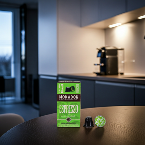 Gastro-Box für zu Hause: 100 Mokador 100% Arabica Kapseln kompatibel mit Nespresso-Maschinen.