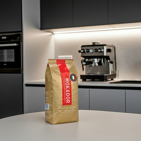 Mokador Gran Miscela 1kg: Die perfekte Wahl für Liebhaber eines milden, aber körperreichen Espressos.