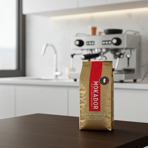 Premium Espressobohnen 1kg: Mokador Gran Miscela – 100% feinste Arabica-Mischung für Gourmets.