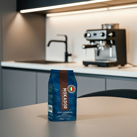 Single Origin Brasilien 500g: Mokador 100% Arabica – säurearme Röstung für ein sanftes Geschmackserlebnis.
