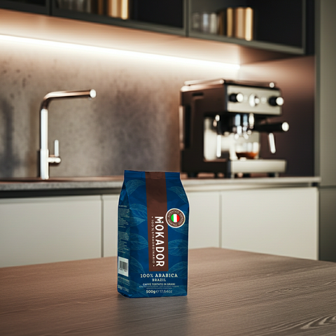 Kaffee 500g Mokador Brazil: Ganze Bohnen ideal für kleinere Haushalte und maximale Frische beim Mahlen.
